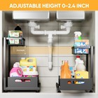 Saydear 2 Pack Under Sink Organizer Storage 2-tier Premium Metal Pull-out Racks