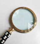 Vintage Style Brass Magnifying Glass 4  Lens Desk Top Decor Collectible Gift