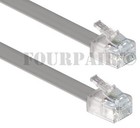 100 Pack Lot - 7ft Telephone Line Cord Cable 6p6c Rj12 Rj11 Dsl Fax Phone Silver