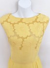 Vintage 1960s Lee Richard Dress S m Yellow Sleeveless Floral Eyelet Embroidered