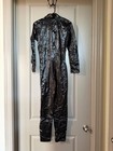 Forplay Faux Leather Long Sleeve Pant Jumpsuit Womens Size Medium