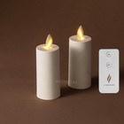2pcs Luminara Flameless Battery Votive Candles With Remote Moving Wick Ivory