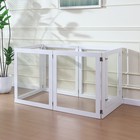 Heavy Duty Clear Acrylic Dog Playpen 6 Panels W door Metal Frame Pet Fence White