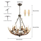 Rustic Antler 6 Lights Ceiling Light Lamp Kitchen Bedroom E12 Chandelier Fixture