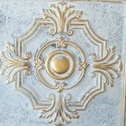 Faux Tin Vintage Ceiling Tiles Aged White Gold Decor Wall Panels Pl38 10pcs lot