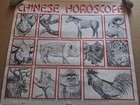 Chinese Horoscope Calander Zodiac Poster Vintage 25x19 K  Dare