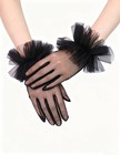 Women s Tea Party Short Gloves Ruffles Tulle Mesh Gloves Christmas Evening We   