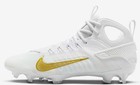 Nike Huarache 9 Elite Lax White Gold Lacrosse Cleats Fd0088-100 New Size 9 5