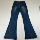 Flare Bell Bottom Jeans Womens Size S Blue High Rise 3-button Seamed Denim Pants