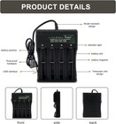 18650 Rechargeable Battery 9900mah   Charger For 26650 14500 16340 4 Pack