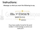 Custom Serial Number Waterslide Guitar Headstock Decal