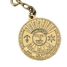 Shiny Brass 40 Years Perpetual Calendar Marine Traveling Item Key Chain 