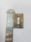 Lot 2 Antique Brass Eastlake Design Key Hole Covers Escutcheon Vtg