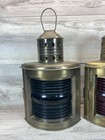 Vintage Nautical Port   Starboard Oil Lanterns Antique Brass Finish Moby Dick