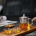 Heat Resistant Glass Teapot With Stainless Steel Coffee Infuser Heated Container