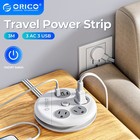 Travel Power Strip Surge Protector 3 Ac Outlets 2 Usb Ports Type C Port Outdoor