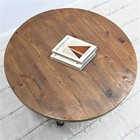 Round Reclaimed Solid Wood Coffee Table 27 x27 x15 h Rustic Wooden Couch Tables