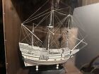 The Mayflower Style 17th Century Pilgrim Ship Model In Shadowbox