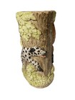 Vintage Italian Majolica Fox     Dalmatian    dog Hunt Umbrella Stand Vase     italy