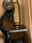 Antique Brass Miniature Perfekt Rare German Microscope With Box