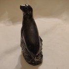 Vintage Alaska Soapstone Seal Figurine Hand Carved Inuit Style Signed We