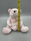 Vintage Pink Beanbag Teddy Bear W pink Bow Plush 6 5    Stuffed Animal
