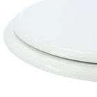 New Round Closed Front Enameled Wood Toilet Seat In White