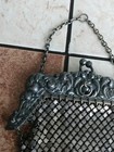 Antique Ornate German Silver Metal Mesh  Coin Purse Bag 1800   s