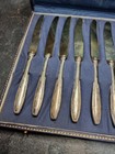 Antique German 800 Silver Handle Fruit Knife Fork Set 12 Cased Steel Blades