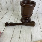 Vintage Hand Turned Wooden 8    Mortar   Pestle - Never Used