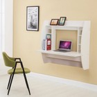 Home Office Floating Computer Desk Wall Mount Workstation Laptop Table 5 Shelves