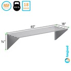 18 In  X 60 In  Stainless Steel Tubular Wall Shelf