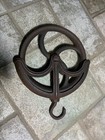 Antique Cast Iron Well Pulley - Industrial Steampunk Decor 13 5  T