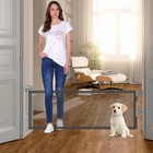 14 2  H Short Dog Gate Pet Gates Puppy Gate 55  Wide Step Over Pet Fence  Gray