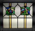 Beautiful Floral Midsize Old English Leaded Stained Glass Window 24 x 21 1 4 