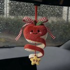 Cute Apple Plush Hanging Ornament  Soft Spiral Pendant With Lucky Star Charm
