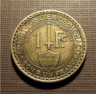 Monaco -1924 Ad- Nice  1 Franc  Louis Ii hercules-poissy Mint France-km 111 Hskt