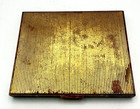 Vintage American Beauty Compact Powder Case Gold Tone Fleur-de-lis Checkered