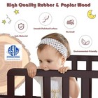 Toddler Bed Frame  Solid Rubber Wood Frame W safety Guardrail  Fits Crib Full   
