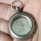 Antique 800 Silver Pocket Watch Case Swiss Womens 33mm Floral Bird Engraved Back