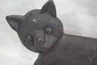 Antique Cat Doorstop boot Scraper Cast Iron Black Hand Made Large 19th Original 