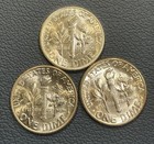1955 S   1957-p Roosevelt Dimes     Choice Uncirculated - 90  Silver