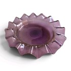 Vintage Amethyst Purple Glass Ruffled Bowl Dish 6 25  Ribbed Concentric Pattern