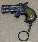 Vintage Miniature Pistol Keychain     Ornate Scrollwork Eagle Grip Metal 1960-80s