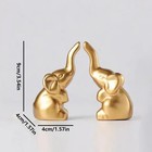 1 Pair Small Animal Statue Elephant Figurine Home Decor  Modern Style Gold 