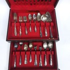 Vtg Tudor Plate Oneida Community Bridal Wreath Pattern Flatware 71 Pc Wood Box