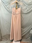 David s Bridal Strapless Sweetheart Chiffon Gown In Sand