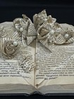 Handcrafted Folded Book Art Sculpture 3d Butterflies Flowers  the Alibi 