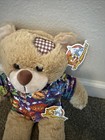 Teddy Mountain Tan Shaggy Plush Teddy Bear Gingham Heart Patch 12 Inch Comic Fit