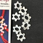 Vintage Kelmscott Designs Mother Of Pearl Thread Rings Lot Of 7 Daisey Shaped
